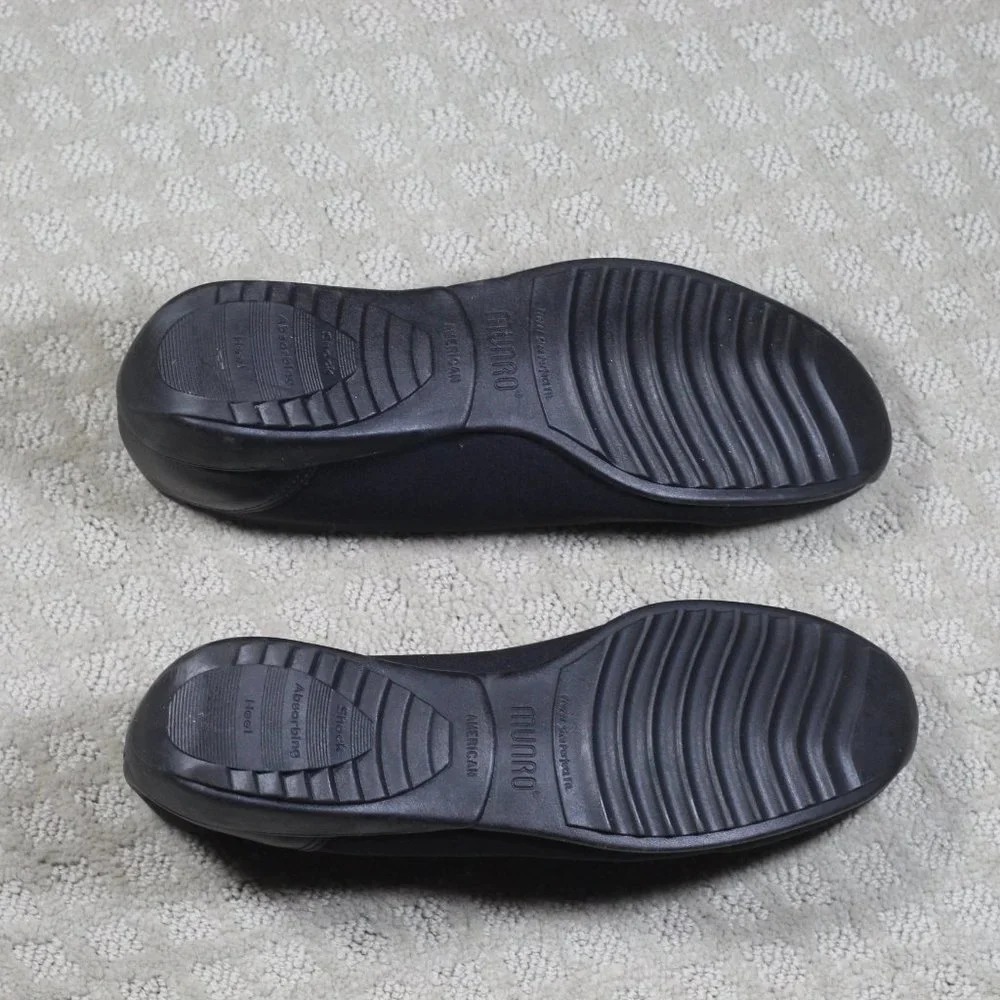 Munro Black Fabric & Leather Flats